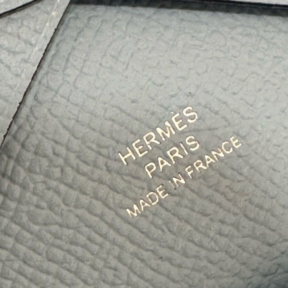 HERMES Epsom Calvi Duo Card Case in Celeste - Picture 8 of 12